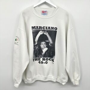 Vintage 90s Rocky Marciano The Rock 49-0 Sweatshirt Size XL Hall of Fame Boxing
